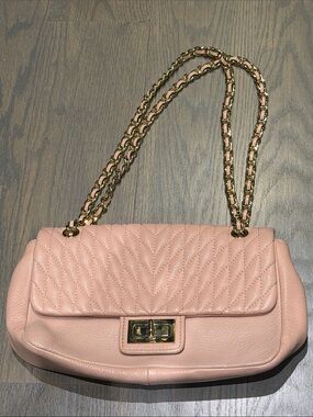 Karl Lagerfeld Blush Pink Quilted Chain Shoulder Bag